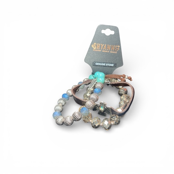 Shyanne Jewelry - Shyanne Silver and Blue Beaded Bracelet Set. MSRP: $24.99